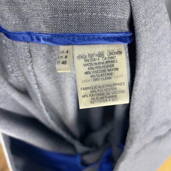 T TAHARI Office / Academia Slightly Flared Gray mid-rise Soft Trousers Size 4β - Picture 5 of 6